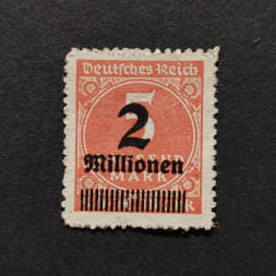 Briefmarke Deutsches Reich, Mi.312 (SG  )(*), 2/5Mi.Mk/T.Mk