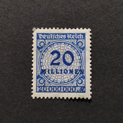 Briefmarke Deutsches Reich, Mi.319 (SG  )**, 20Mi.Mk.