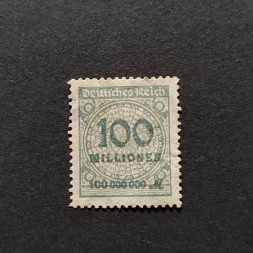 Sello Imperio Alemán (Deutsches Reich), Mi.322 (SG  ), (*), 100Mi.Mk.