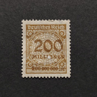 Selo Reich Alemão, Mi.323 (SG  ), (*), 200Mi.Mk.