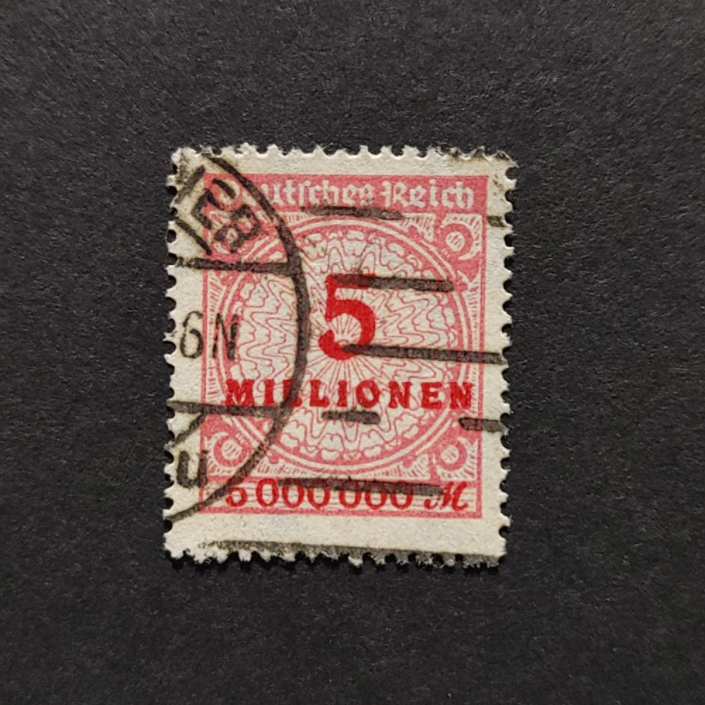 Selo Reich Alemão, Mi.317 (SG  ), Usado #, 5Mi.Mk.