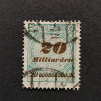 Sello Imperio Alemán (Deutsches Reich), Mi.329 (SG  ), Usado #, 20Bi.Mk.
