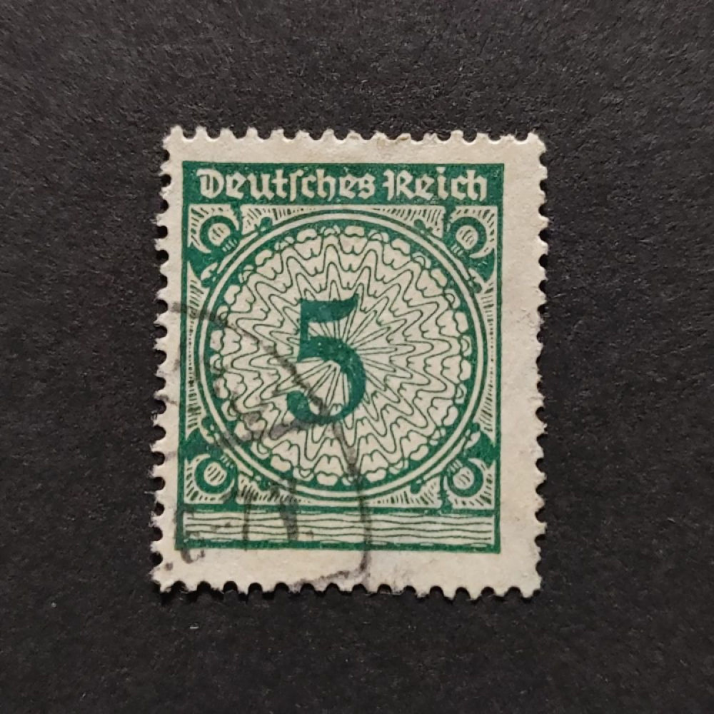Sello Imperio Alemán (Deutsches Reich), Mi.339 (SG  ), Usado #, 5Pfg.