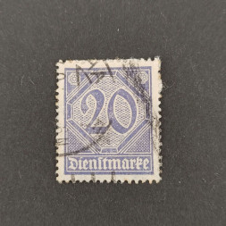 Sello Imperio Alemán (Deutsches Reich), Mi.26, Usado #, 20Pfg.