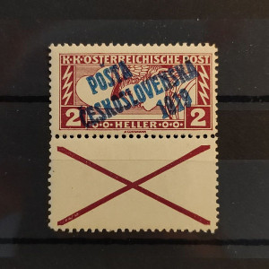 přetisk PČ 1919, RÚ známky z roku 1917, s nepřetištěným kupónem, zoubkování A 12 1/2
