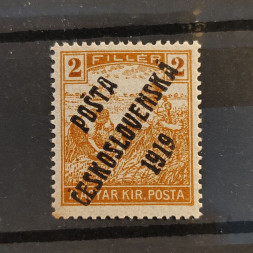 Známka ČSR PČ 1919 , 2f, Pof.101**, II. typ přetisku 