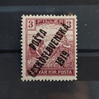 Známka ČSR PČ 1919 , 3f, Pof.102*, II. typ přetisku 