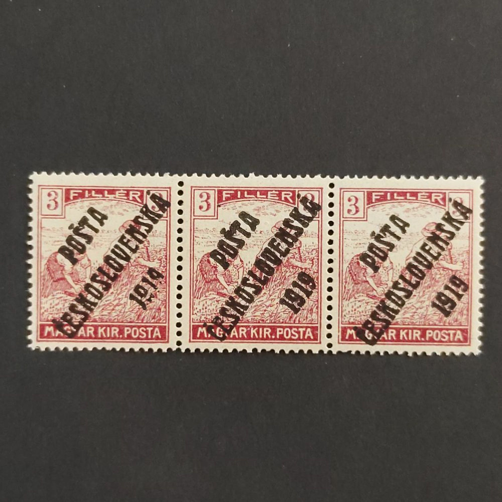 Folha completa Tchecoslováquia PČ 1919 , 3f, Mi.121, MH* 