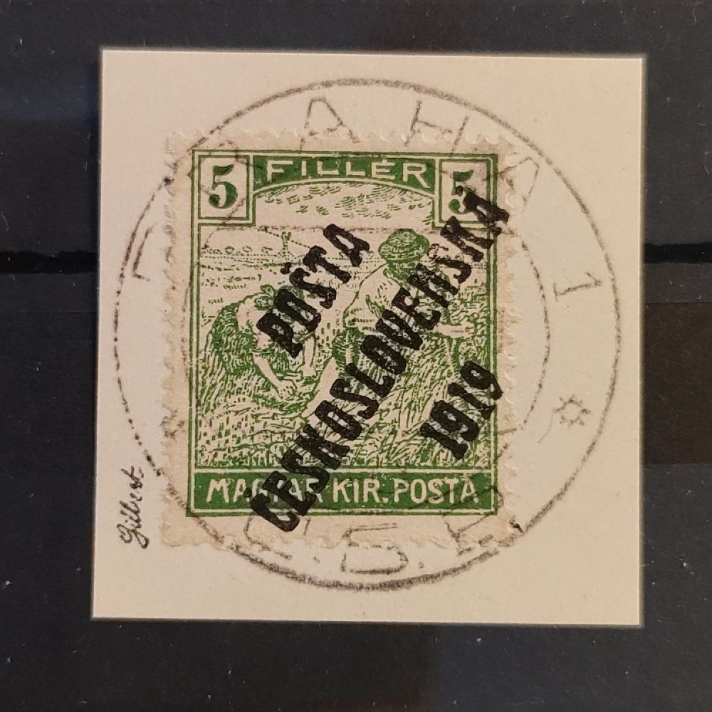 Recorte Checoslovaquia PČ 1919 , 5f, Mi.122, usado# 