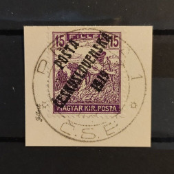 Cut-out Czechoslovakia PČ 1919 , 15f, Mi.125, MH* 