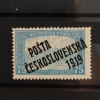 Známka ČSR PČ 1919 , 75f, Pof.112*, I. typ 
