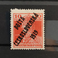 Známka ČSR PČ 1919 , 10f, Pof.119*, II. typ přetisku 