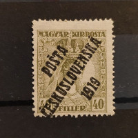 Známka ČSR PČ 1919 , 40f, Pof.122**, IV. typ přetisku 