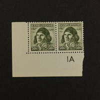 Block of 2 Czechoslovakia, Mi.445, MNH, 50 h