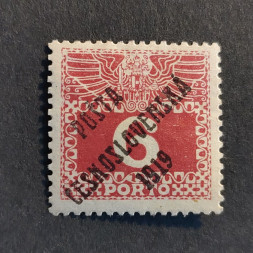 Briefmarke Tschechoslowakie PČ 1919 , 6h, Mi.76* 