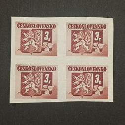 Block of four Czechoslovakia, 3 K, Mi.420, MNH** Block of four Czechoslovakia, 3 K, Mi.420, MNH**