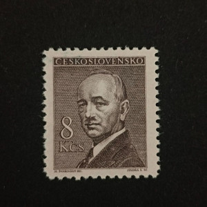 Edvard Beneš - 8 Kčs tmavohnědá