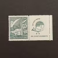 Známka s kupóny ČSR, 1,20 Kčs, Pof.447* 