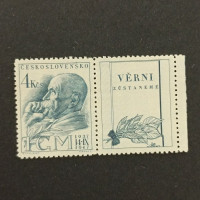 Známka s kupóny ČSR, 4 Kčs, Pof.459** 