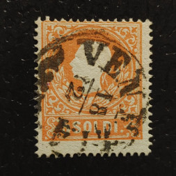 Briefmarke Lombardei und Venetien, 5 Italian, Mi.9I# 
