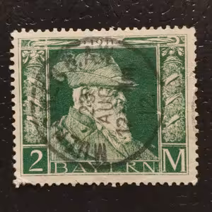 Briefmarke Bayern, 2 M, Mi.87I# 