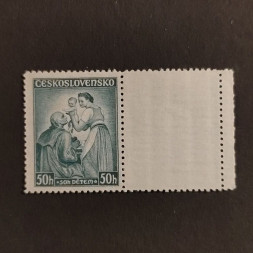 Briefmarke mit Ziefeldern Tschechoslowakie, 50+50h, Mi.342* 