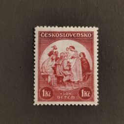 Briefmarke Tschechoslowakie, 1 Kč + 50h, Mi.343* 