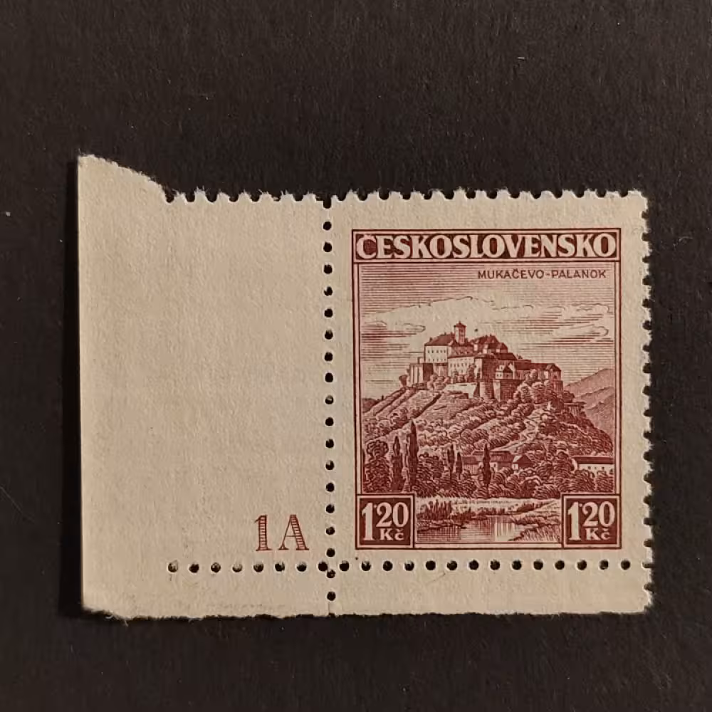 Selo com número de chapa Tchecoslováquia, 1,20 Kč, Mi.351, MH* 