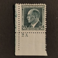 Stamps with plate numbers Czechoslovakia, 50h, Mi.360, MNH** 