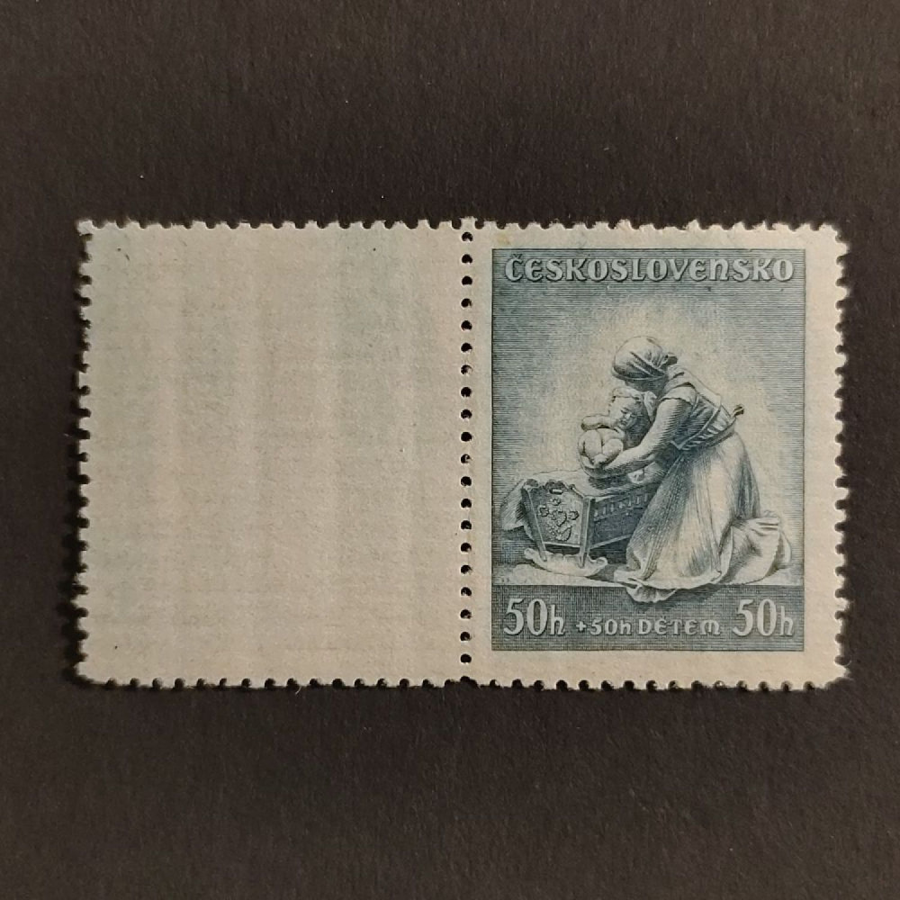 Briefmarke mit Ziefeldern Tschechoslowakie, 50+50h, Mi.361** 