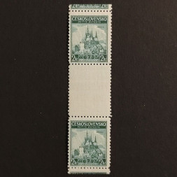 Zwischenstegpaar Tschechoslowakie, 2 Kč, Mi.375** 