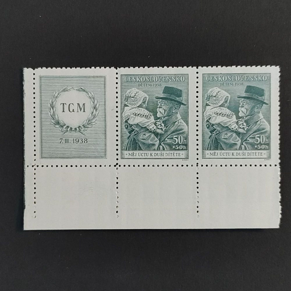 Par Tchecoslováquia, 50+50h, Mi.389, MH* 