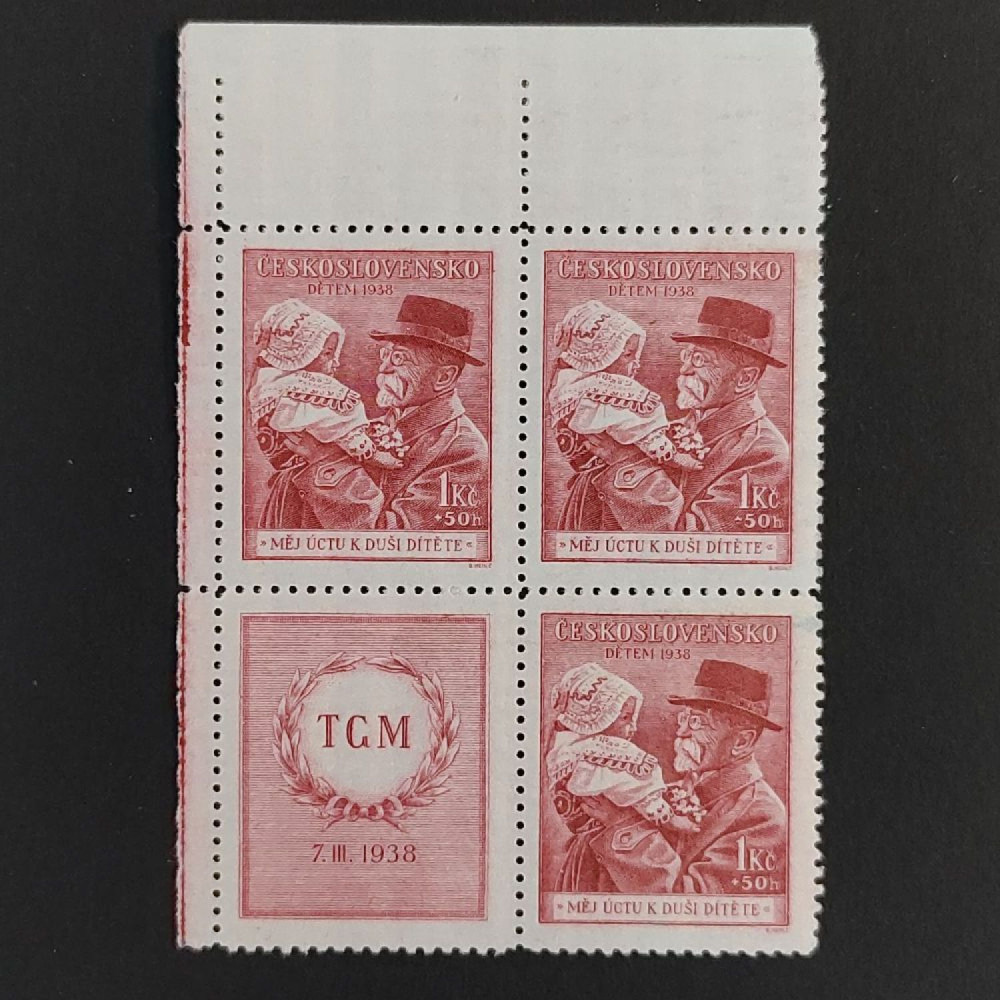 Folha completa Tchecoslováquia, 1 Kč + 50h, Mi.390, MNH** 