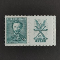 Briefmarke mit Ziefeldern Tschechoslowakie, 50h, Mi.395** 