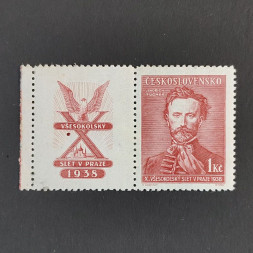 Briefmarke mit Ziefeldern Tschechoslowakie, 1 Kč, Mi.396* 