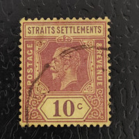 Selo Estabelecimentos dos Estreitos, SG115 (Mi. 84), Usado #, 10