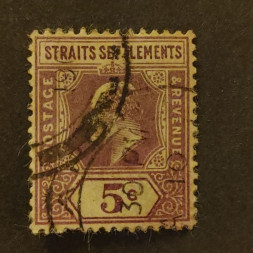 Sello Establecimientos de los Estrechos, SG113 (Mi. 82), Usado #, 5 c