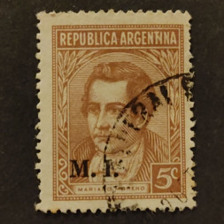 Známka Argentina, Mi.408XII#, s ministerským přetiskem Známka Argentina, Mi.408XII#, s ministerským přetiskem