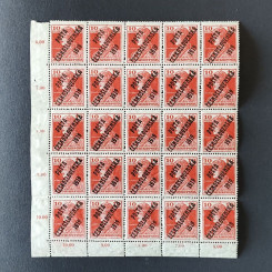 Víceblok ČSR PČ 1919 , 10f, Pof.119**, ST přetisků 