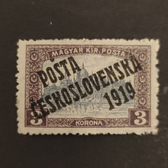 Známka ČSR PČ 1919 , 3K, Pof.116**, III. typ přetisku 