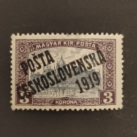 Známka ČSR PČ 1919 , 3K, Pof.116*, I. typ přetisku 