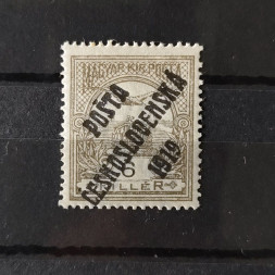 Známka ČSR PČ 1919 , 6f, Pof.92*, I. typ přetisku 