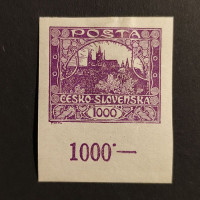 Stamp Czechoslovakia, 1000h, Mi.23, MH* 