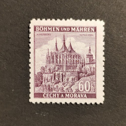 Briefmarke Böhmen und Mähren Protektorat, 60H, Mi.27(*) 