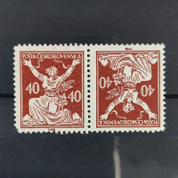 Tête-bêche pair Czechoslovakia, Mi.173, MH, 40h