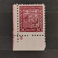 Briefmarken mit Kennzeichen Tschechoslowakie, Mi.281**, 30h