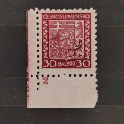 Briefmarken mit Kennzeichen Tschechoslowakie, Mi.281**, 30h