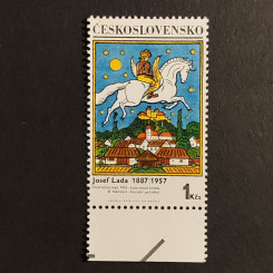 Známka ČSR, Pof.1824II**, II. typ, tmavomodrá, 1Kčs