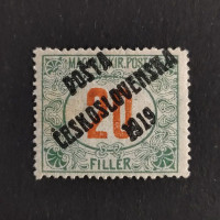 Známka ČSR, Pof.138*, I. typ přetisku, 20f