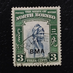 Sello Borneo del Norte, SG322 (Mi. 243), Usado #, 3 c